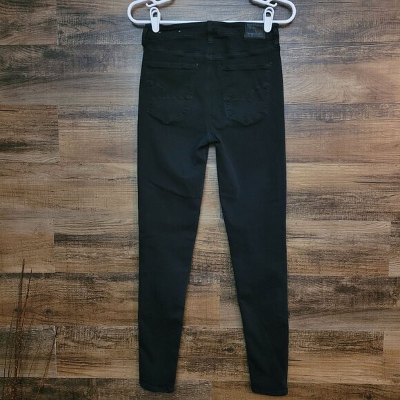 American Eagle Jeans 4 L Button Fly Jegging Super Hi Rise Super Stretchx Black - Picture 2 of 12